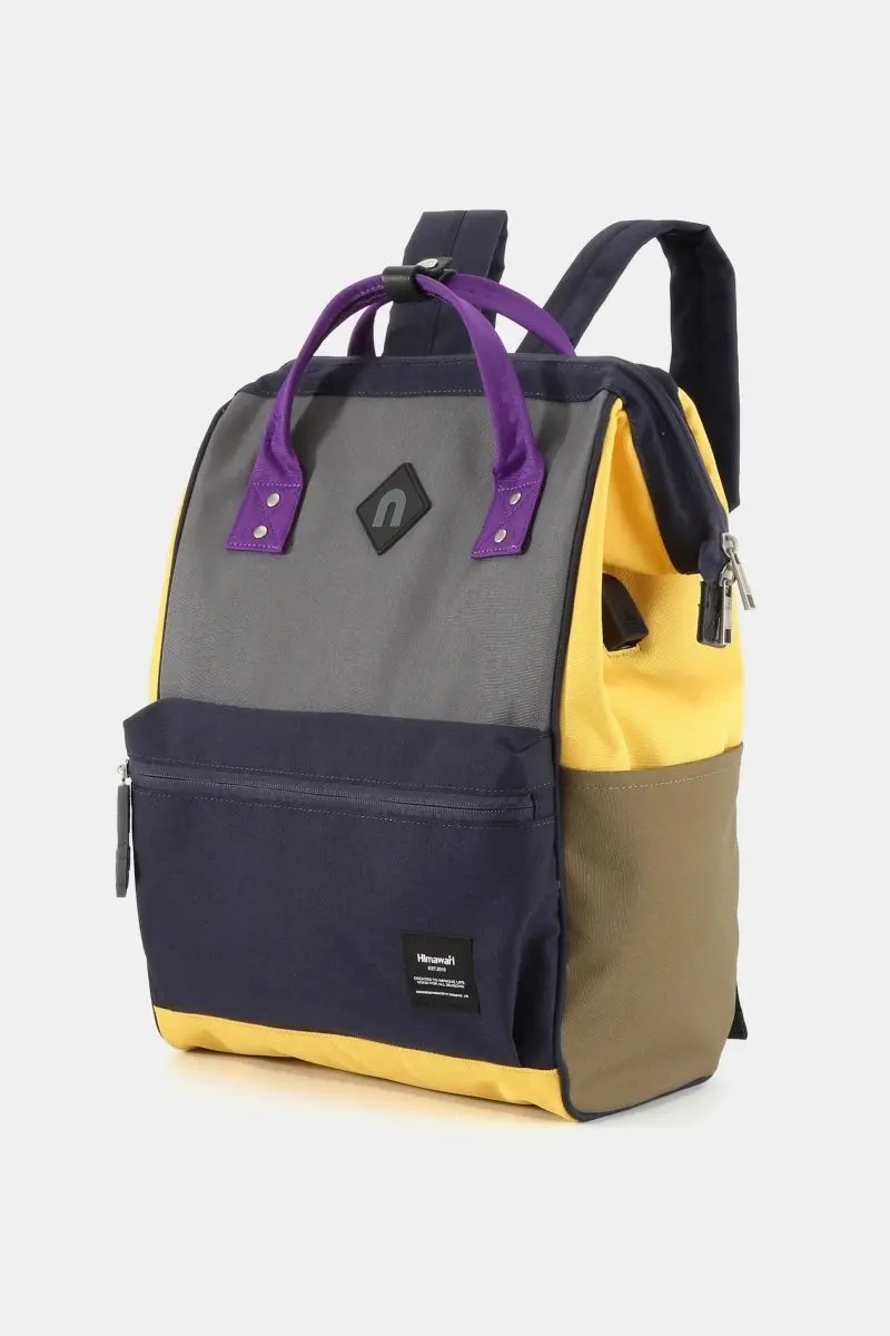 Himawari Contrast Waterproof Backpack Bag with External USB Port - Love Salve